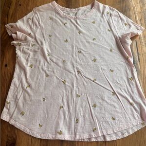 Old Navy Light Pink Tee with bananas print